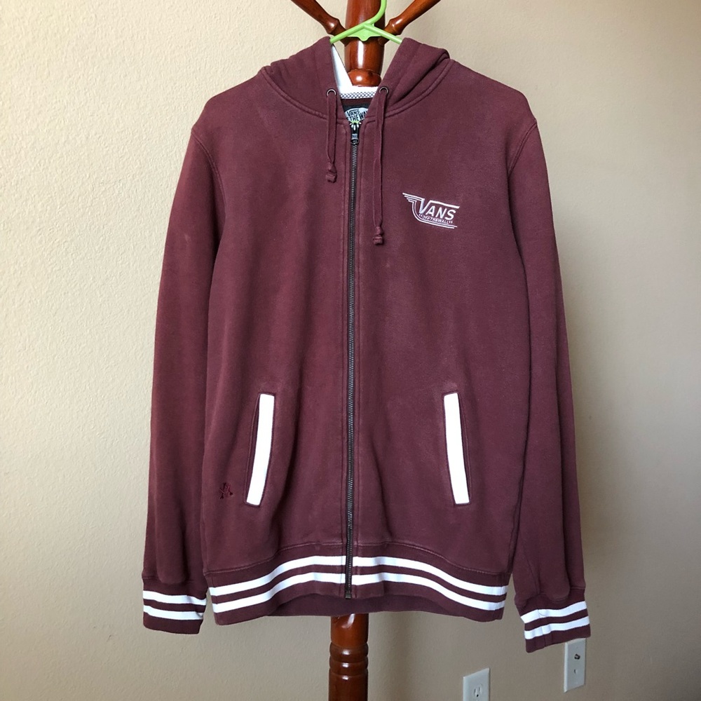 Vans Off The Wall Maroon Full Zip Up